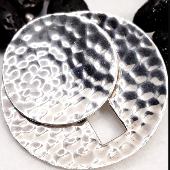 Silpada Vintage.925 Sterling Silver Black Lava Bracelet Gorgeous Closure Detail - Picture 2 of 7